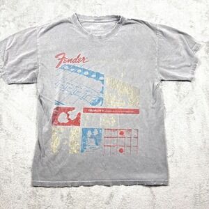 Fender‎ Brand Graphic Tee Men's Small Distressed Guitar Rock Music Grunge